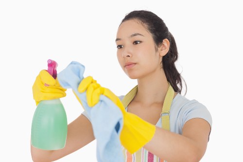 Professional post-construction cleaning of a modern interior