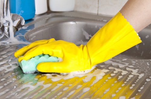 Team reviewing details during a cleaning service complaint investigation